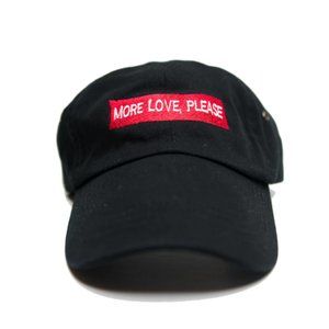 More love please black baseball hat